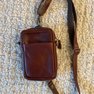 QARA 100% Leather shoulder strap bag.